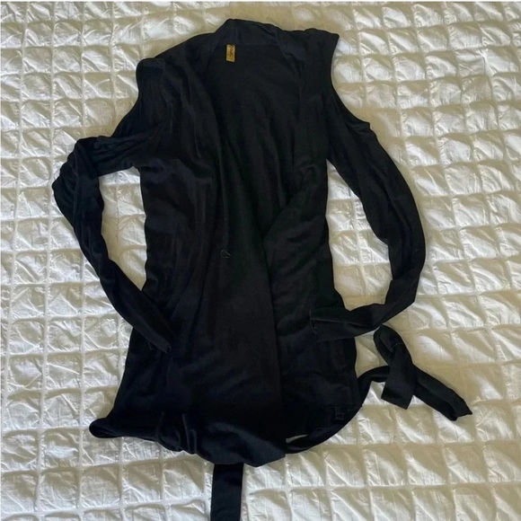 Rachel Pally black cold shoulder wrap around wrap top - Picture 1 of 5